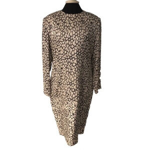 Vintage Black and Cream Polka Dot Dress